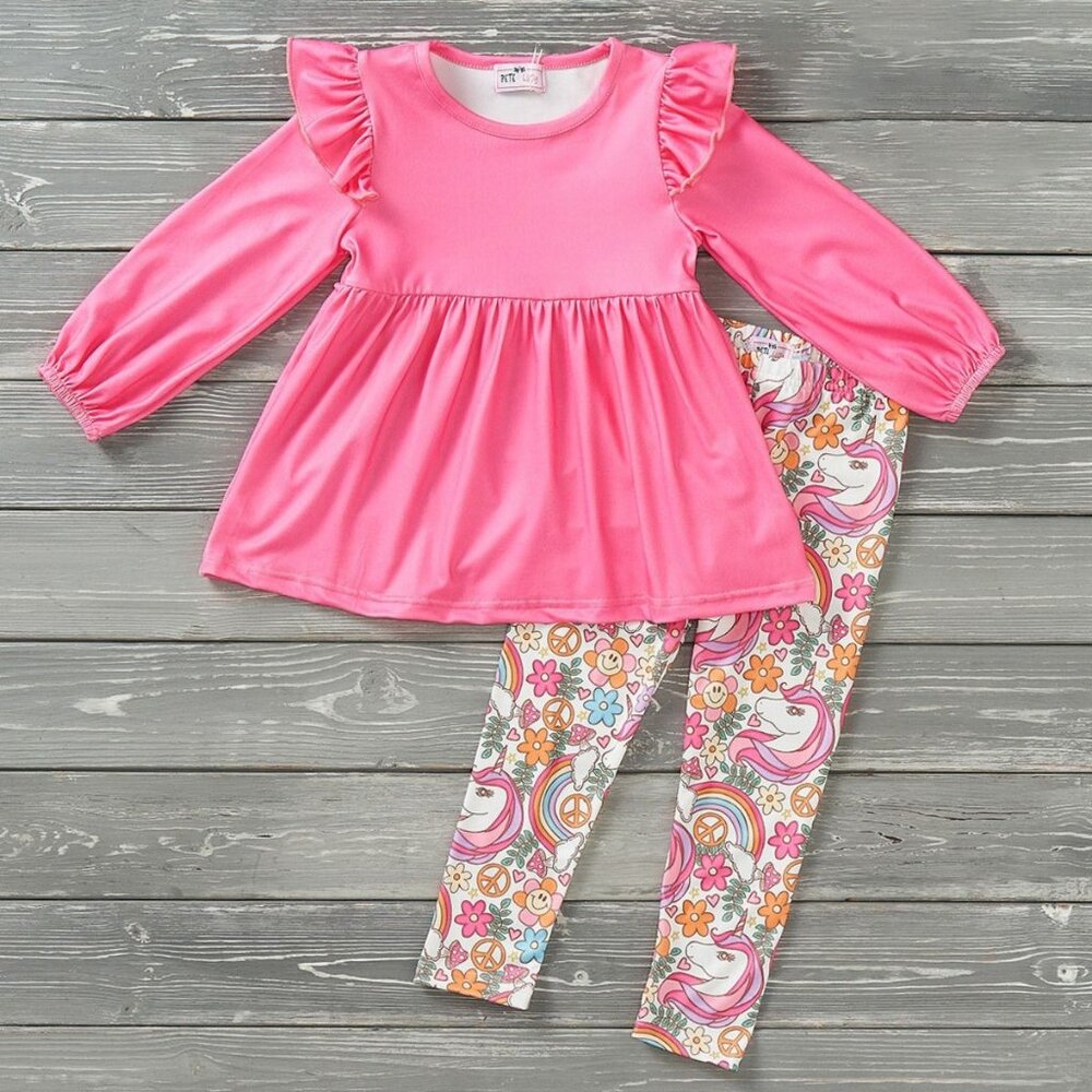 Pete + Lucy Peace, Love & Unicorns 2 piece set
